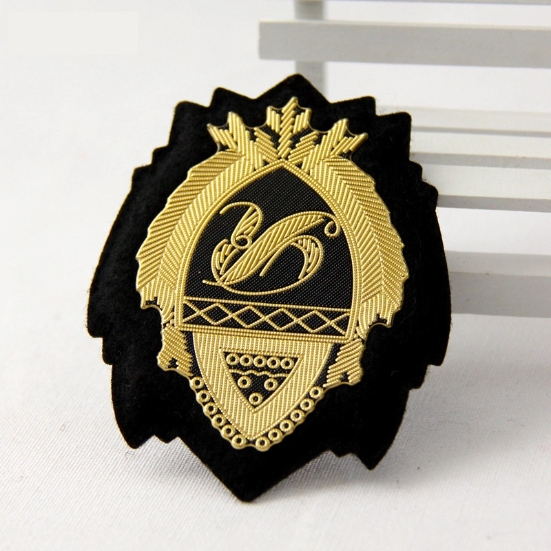 Exquisite Elegant Gloss Sequin 3D Logo Embroidery TPU Patch with Glue on The Back
